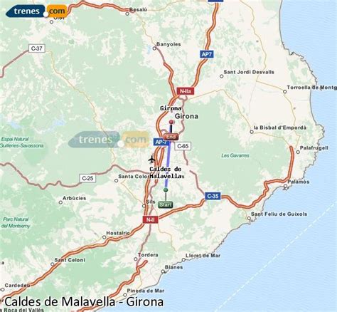 mapa de Caldes de Malavella y alrededores