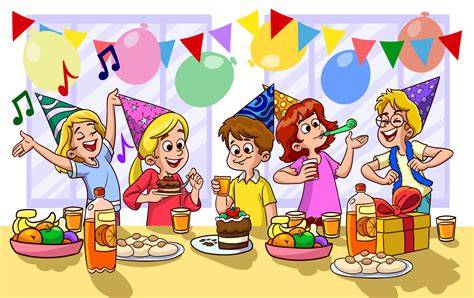 Niños disfrutando de buñuelos en una fiesta de cumpleaños