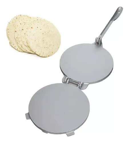 Ilustración de una prensa para tortillas tradicional abierta y cerrada