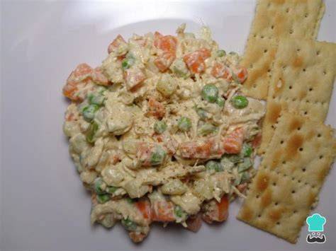 Ingredientes para ensalada rusa con pollo