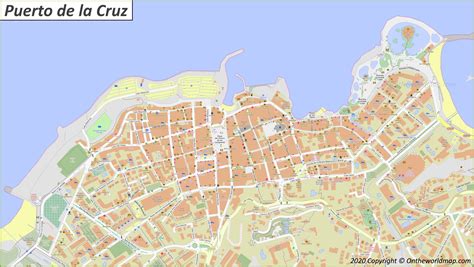 Mapa de Puerto de la Cruz destacando la ubicación de Pizza 8