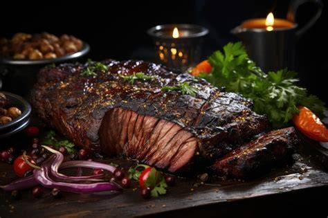 Plato de picaña cortada en rodajas jugosas