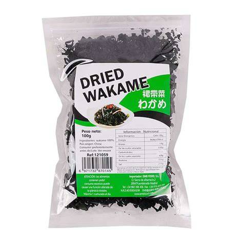 Alga wakame deshidratada en juliana