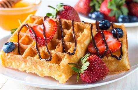 Preparación de waffles dulces y salados