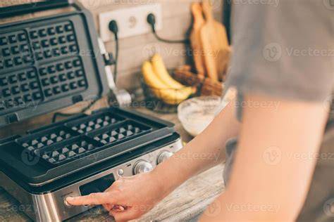 Proceso de cocción de waffles en wafflera