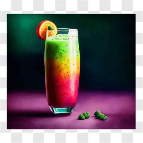 Batido vibrante y colorido en un vaso