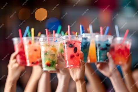 Vasos con bebidas heladas refrescantes