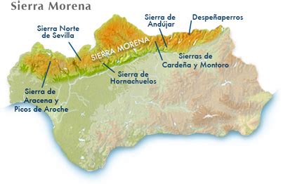 Mapa de la Sierra Morena y el Valle de Los Pedroches