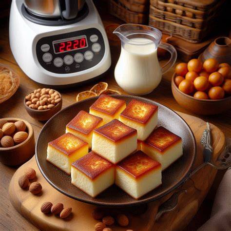 Proceso de cocción de la leche frita en Thermomix