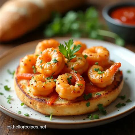 Pan de gambas crujiente recién hecho