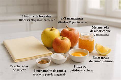 Ingredientes frescos para tarta de manzana