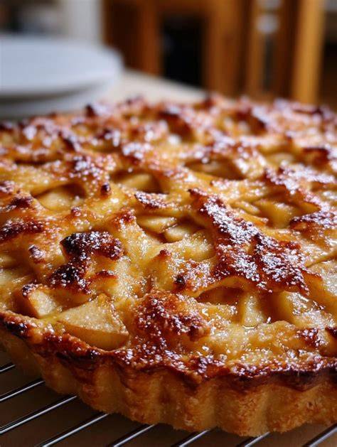 Tarta de manzana recién horneada