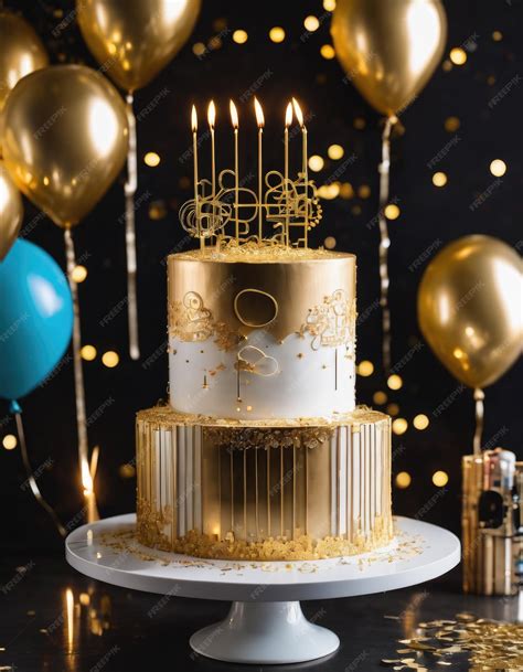 Detalles dorados en tarta de celebración