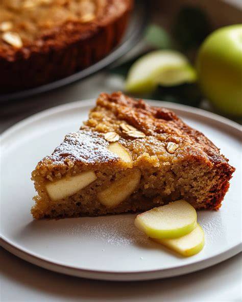 Pastel de manzana y avena