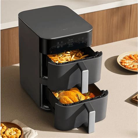 Esquema de las dos cestas verticales de la Xiaomi Smart Double Stack Air Fryer