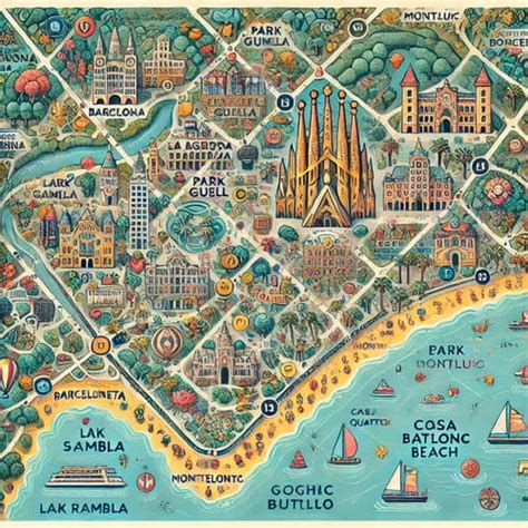 Mapa de Barcelona con puntos de interés de pastelerías
