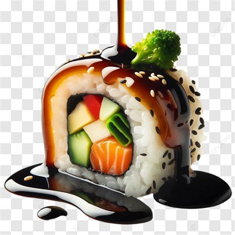 Primer plano de un rollo de sushi colorido y fresco