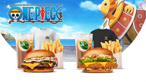 Diseño de las hamburguesas temáticas de One Piece en Burger King