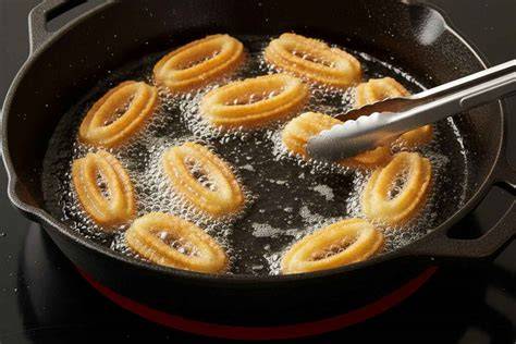 churros friéndose en aceite caliente