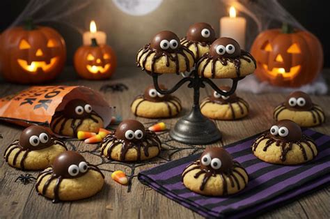 Galletas con forma de araña para Halloween