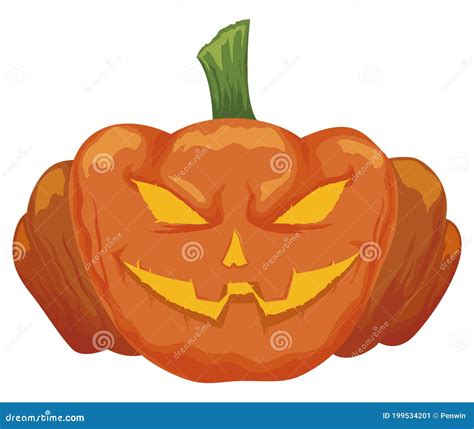 Ilustración de calabaza de Halloween con cara tallada
