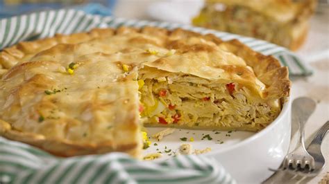 Ingredientes para tarta de pollo con verduras