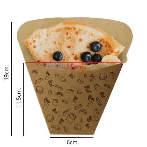 Crepes en forma de cono listos para comer