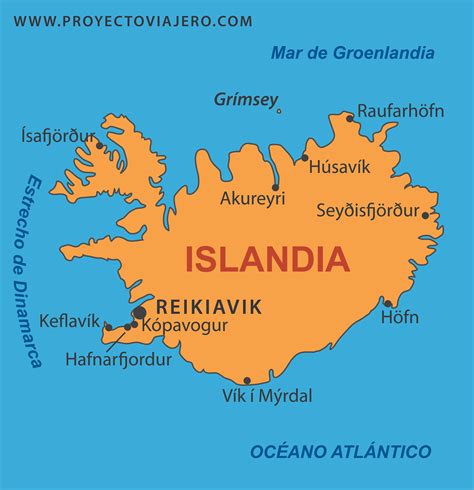 Mapa de Islandia mostrando la ubicación del Valle de los Salmones (Laxárdalr)