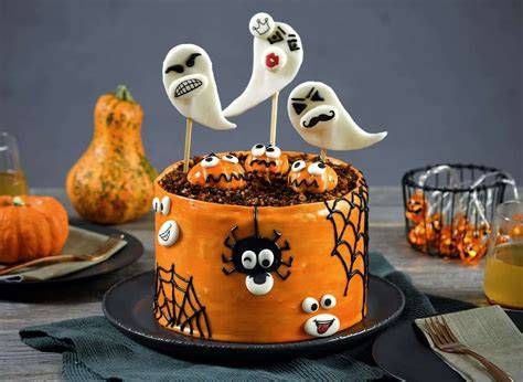 Pastel de calabaza salado decorado para Halloween