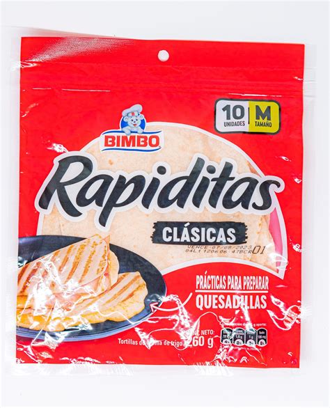 Envase de Fajitas Rapiditas Bimbo de 168 gramos