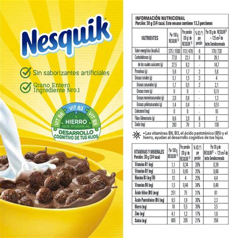 Infografía con los beneficios del Nesquik para el crecimiento