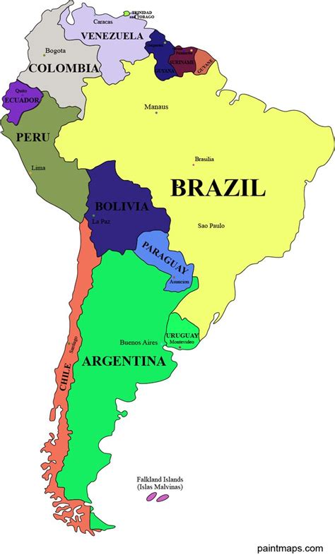 Mapa de Sudamérica destacando regiones con tortas fritas