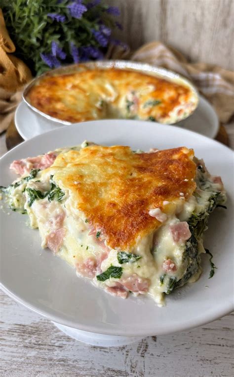 Gratinado de espinacas y pavo en el horno