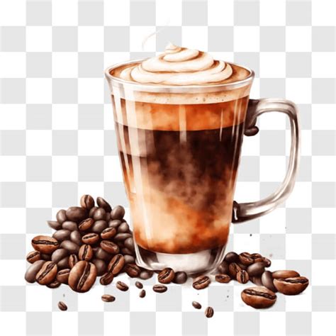 Café Calypso con nata y granos de café