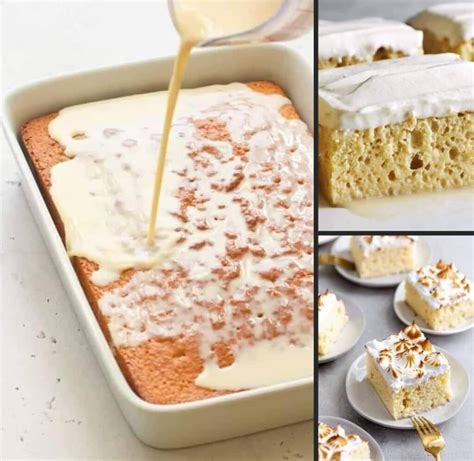 Proceso de bañar el bizcocho con las tres leches