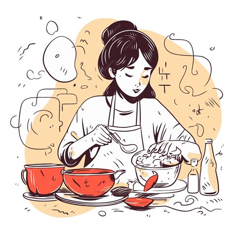 Ilustración de un fraile cocinando una sopa con una piedra en un pueblo