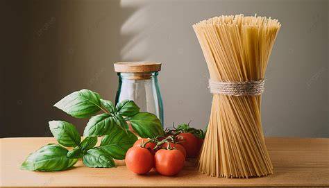 Ingredientes frescos para espaguetis