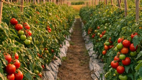 Huerta de Barbastro con tomates