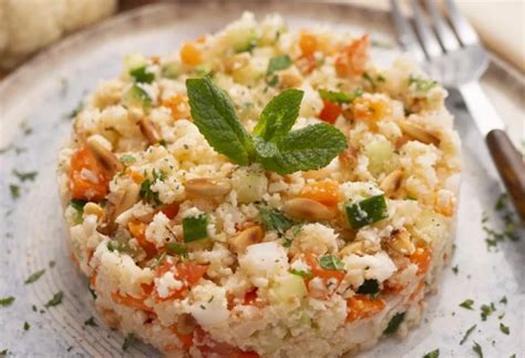 Plato terminado de cuscús de coliflor