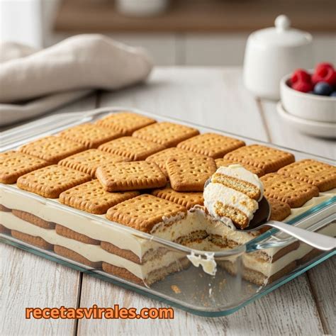 Montaje de capas de galletas y crema