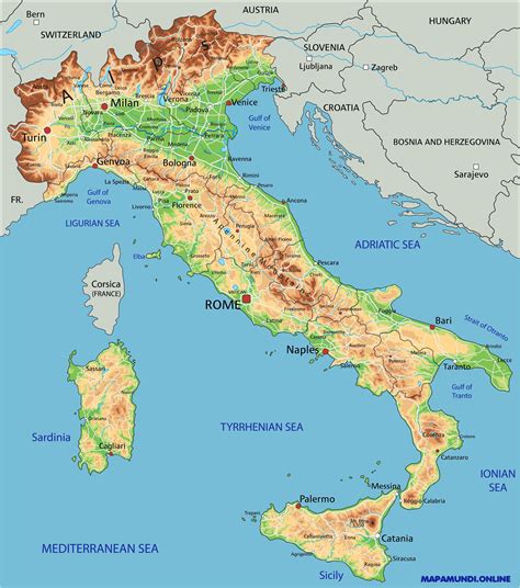 Mapa de Italia con los Apeninos resaltados, mostrando la región de origen de la carbonara