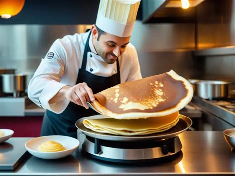 Persona volteando un crepe en la sartén