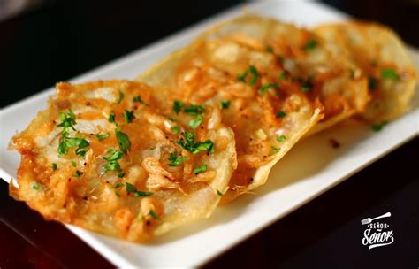Detalle de tortillas de camarones