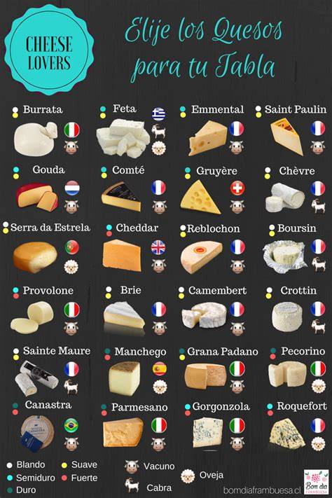 Diferentes tipos de quesos