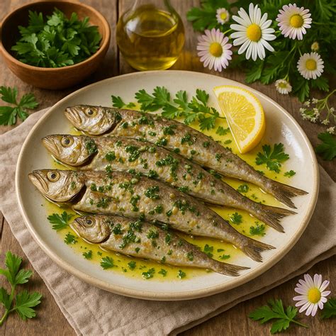 Bacaladilla al horno con limón y perejil