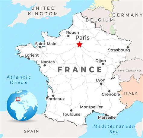 Mapa de Francia destacando París y Lorena