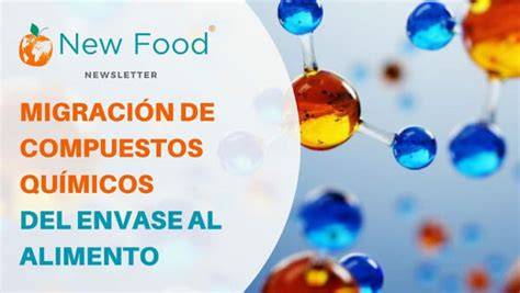 Esquema de migración de químicos de plásticos a alimentos