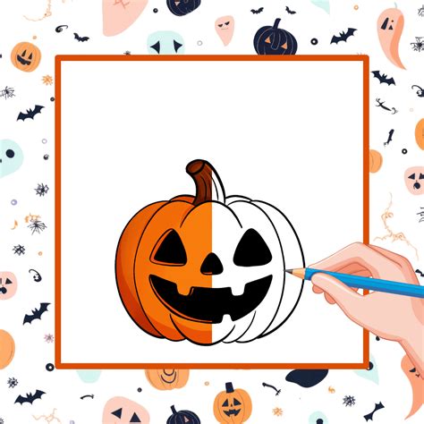 Materiales para dibujar una calabaza de Halloween