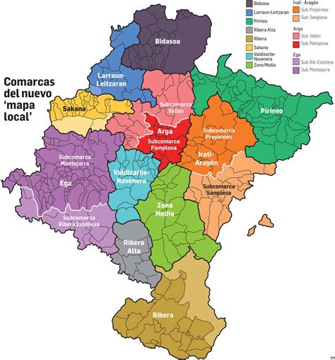 Mapa de Navarra, España