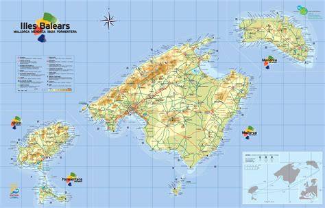 Mapa de las Islas Baleares y sus diferentes nombres para el camaiot